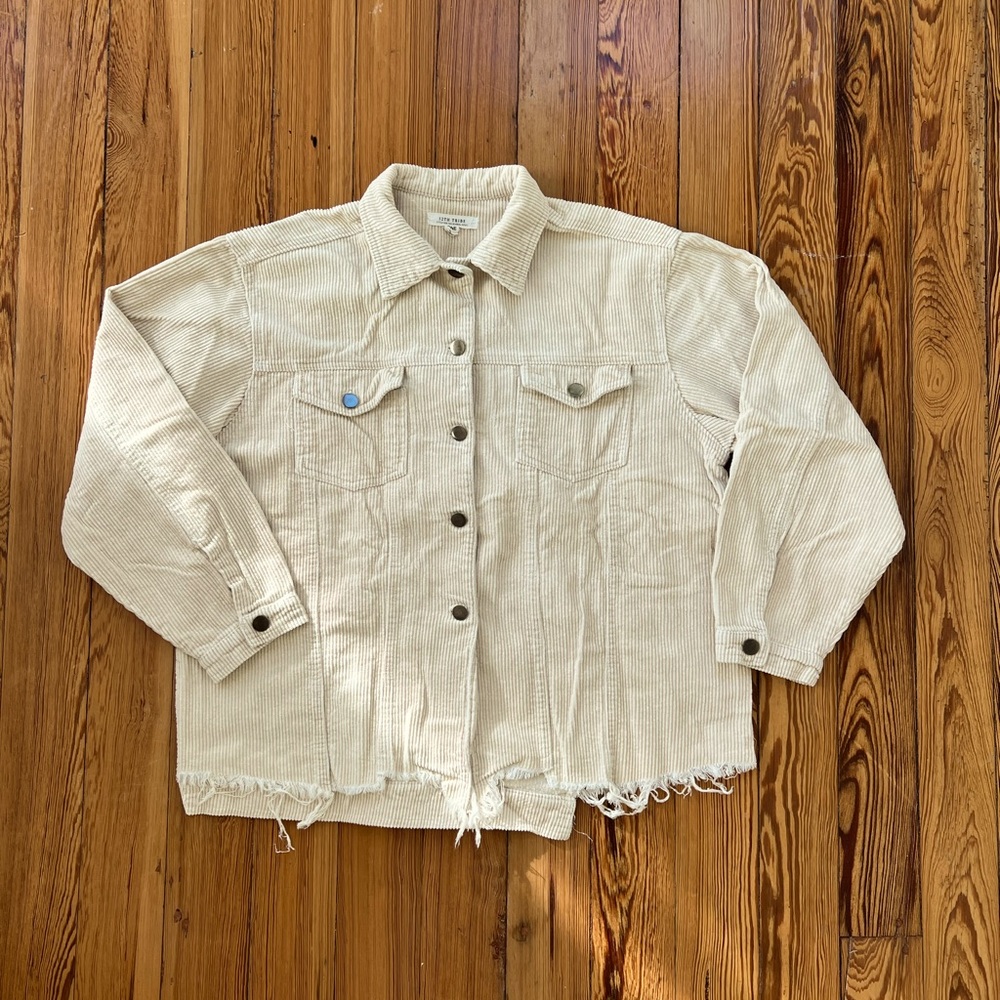 12th Tribe Cream Corduroy Jacket Shirt Top Long Sleeved One
